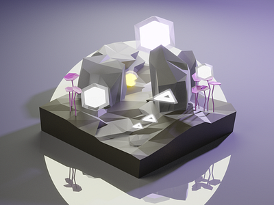 Alien Planet 3d 3dillustration 3dmodeling alien diorama illustration isometric low poly lowpoly lowpolyart render renders