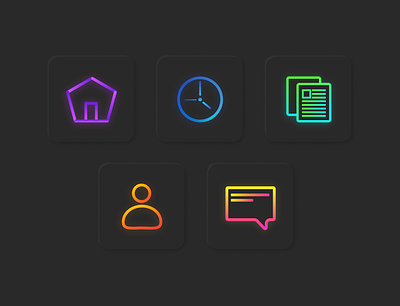 Icon Pack app design figma icon icon design icon set iconography inspiration modern neomorphism neon ui ux