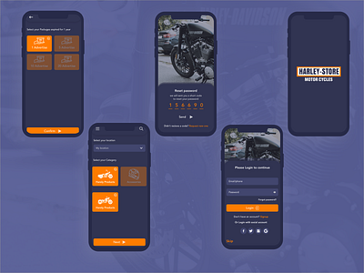 Harley Store app design illustration illustrator logo motor motorcycle shop ui uiux ux website