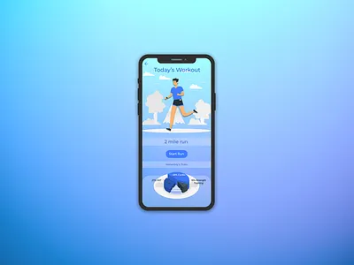 Daily UI 062 blue blue gradient clean daily ui daily ui 062 dailyuichallenge exercise figma figmadesign fitness jogging minimal running ui user experience userinterface ux workout app workout of the day workout tracker