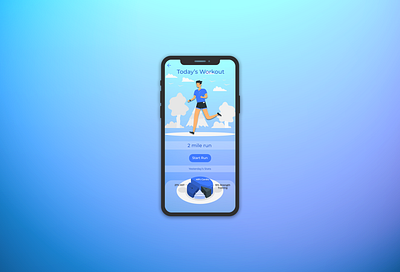 Daily UI 062 blue blue gradient clean daily ui daily ui 062 dailyuichallenge exercise figma figmadesign fitness jogging minimal running ui user experience userinterface ux workout app workout of the day workout tracker