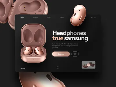 Samsung headphones | First screen concept branding design designer first screen inspiration samsung ui ui design uiux ux ux design web design