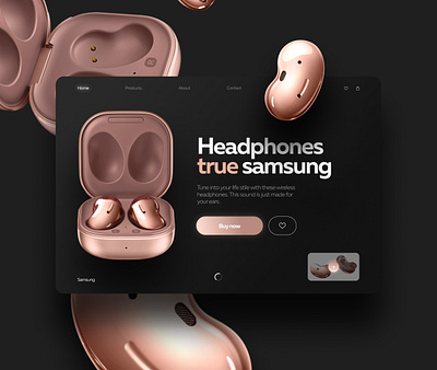 Samsung headphones | First screen concept branding design designer first screen inspiration samsung ui ui design uiux ux ux design web design