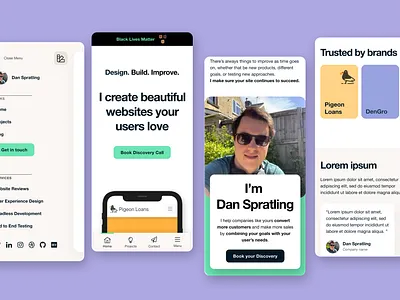 Mobile portfolio homepage design minimal ui ux web web design
