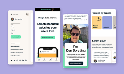Mobile portfolio homepage design minimal ui ux web web design