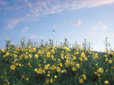 3d Landscape 3d c4d design flowers foliage grass landscape octane plants