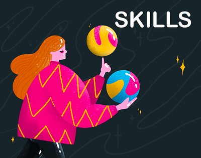 Juggling Skills multitasking space woman