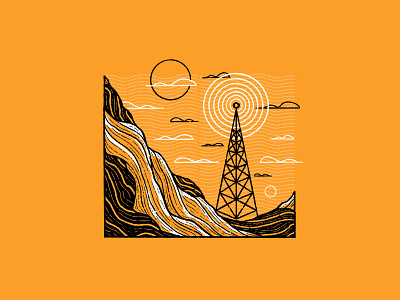 Radio engraved engraving inking inktober inktober 2020 inktober2020 line art line artwork line series lines print series procreate engraving procreate landscape procreateapp radio radio tower radio waves series textured lines textures