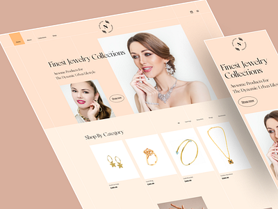 Luxury Jewelry Website Design animation branding design earrings ecommerce gold illustration jewellery jewelry jewels landing page logo motion graphics necklace onlineshop shop ui uiux webdesign woocommerce