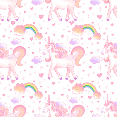 Sparkle Unicorn Pattern bold design empowerment home decor illustration mockups pattern design posters procreate rainbows room ideas unicorn