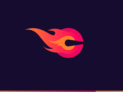 Flamin C Logo fire logo typogaphy