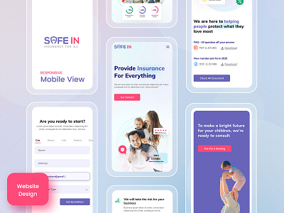 Mobile View - Insurance Landing Page app design bank banking banking website bnking app colorfull design fintech innovation insurance insurance app insurance website top ux ui designer ui inspiration ui trend uitrend ux trends website website design