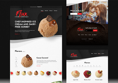 Flux Ice Cream Website design graphic design interface design landing page ui ui design web design website
