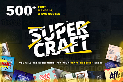 Super Crafts Fonts Mandala SVG Bundle Bundles 5394146 1 animation app branding font fontbundle2020 handmade logo newfont
