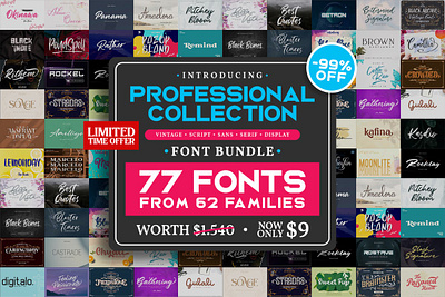 Professional Collection Font Bundle Bundles animation app bold branding design font fontbundle2020 handmade typography