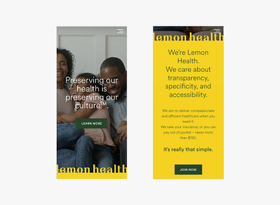 Lemon Health Mobile Design bold clinic health healthcare mobile design modern responsive ui web design yellow