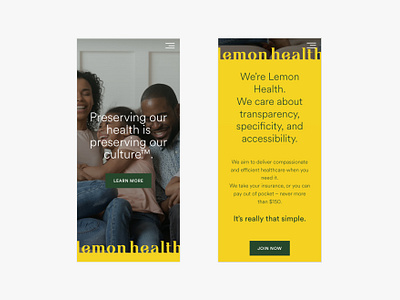 Lemon Health Mobile Design bold clinic health healthcare mobile design modern responsive ui web design yellow