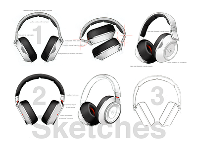 FABRIK wireless headphones concept brainstorming design illustration sketching