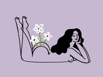 Bloom where you're planted 🌸🍑🌸 bloom butt design doodle figure flower funny illo illustration lol sketch woman