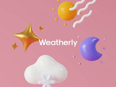 Weatherly motion 3d blender branding cloud design illustration loop minimal moon motion motion design render snow star sun vector weather weather app weather icon wind