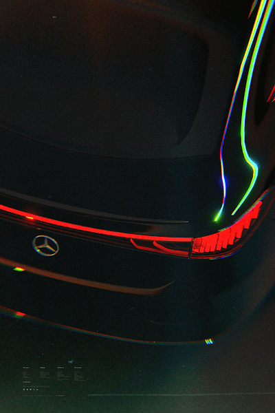 Retro-Styled Mercedes Poster 3d blender blender3d car design illustration poster retro retrowave synth wave vehicle