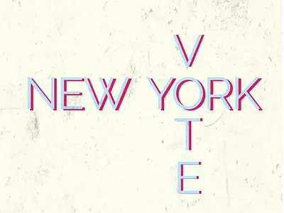 People of NY vote effects illustration typogaphy