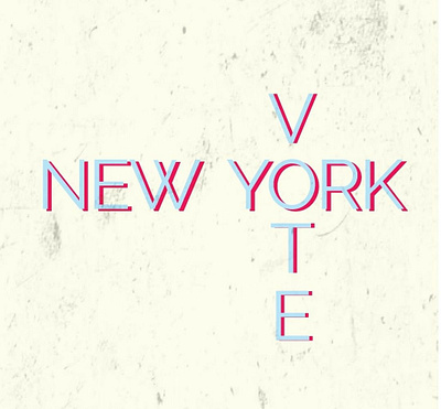 People of NY vote effects illustration typogaphy