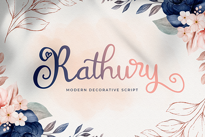 Rathury - Modern Decorative Script Font calligraphy casual elegant feminime handdrawn handlettering handwritten ligature lovely luxury modern script signature stylish whimsical