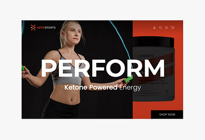 Ketosports Homepage Web Design active ecommerce exercise health keto shopify sport supplement web design