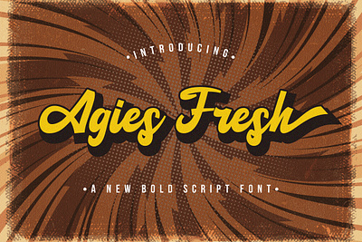 Agies Fresh - Retro Bold Script Font 80s bold calligraphy classic cursive groovy handdrawn handlettering hipster lettering retro script sporty typeface vintage