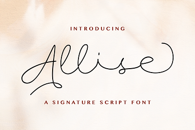 Allise - Signature Script Font calligraphy casual classy elegant feminime handdrawn handlettering handwritten ligature luxury modern script signature stylish whimsical