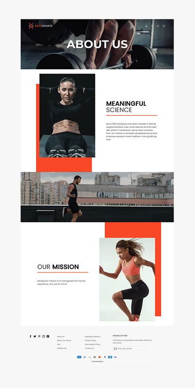 Ketosports Web Design About Us Page active color contemporary exercise health modern pop responsive sports ui ux web design website workout