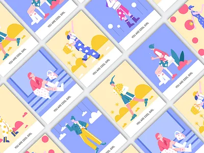 You are cool girl ai flat design flat illustration girl illustraion