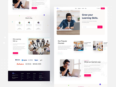 Online Learning Landing page app app design app concept colorful app conceptual design course dashboard designer ecommerce landingpage learning learning platform online education ui user interface ux web webapplication webdesign