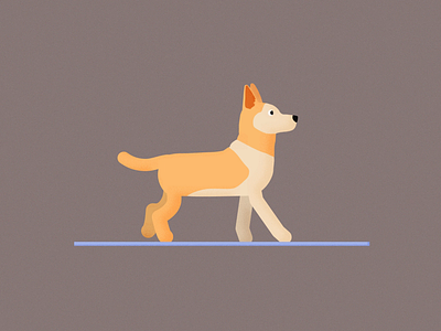 Diana walk cycle 2d character dog four-legged quadruped rigged rigging vector walk walk cycle