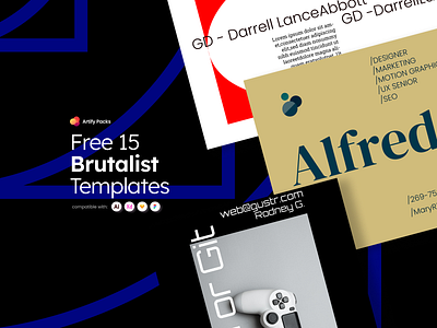 Free Brutalist Templates brutal brutalism brutalist cards free freebie social media svg templates