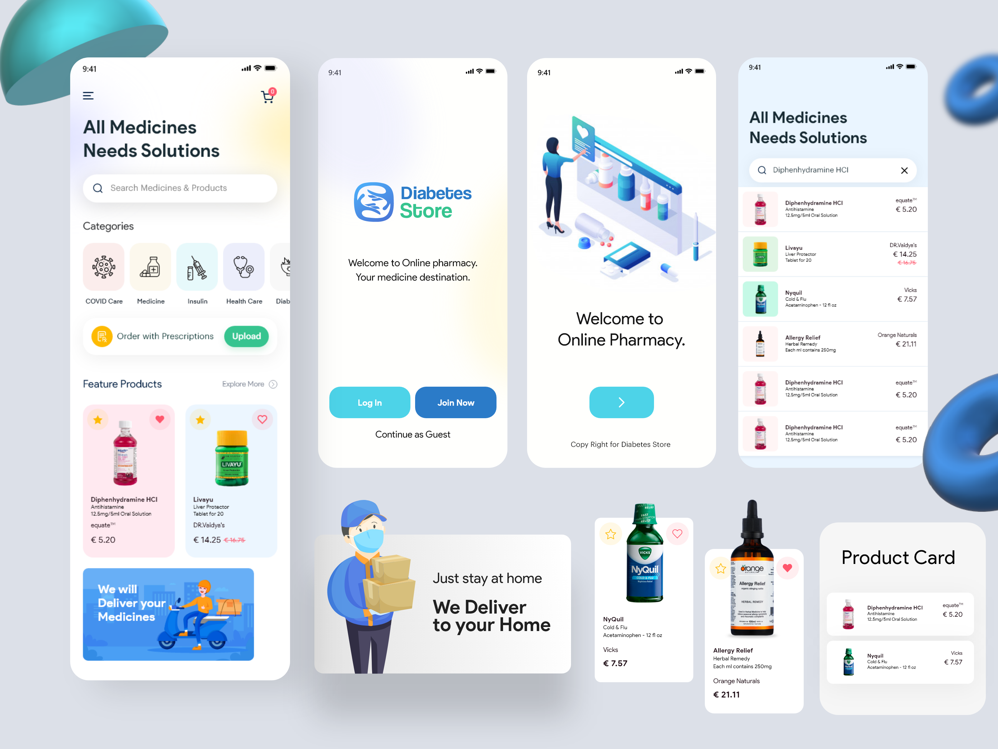 Example of Mobile App UI UX Design (5 Screens)