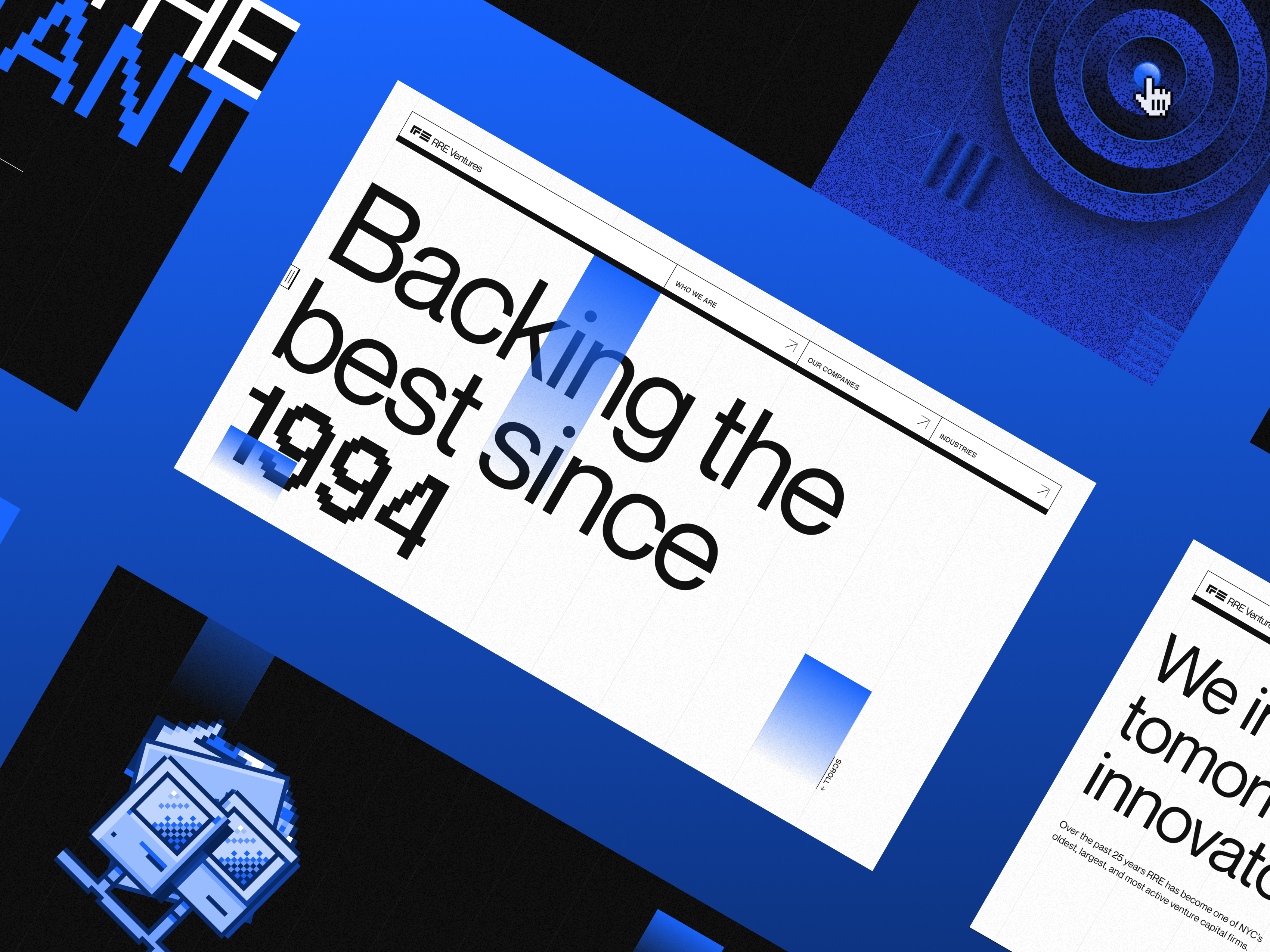 RRE Ventures Site is Live! 3d 90s animation bit blue cinema4d crypto illustration interactive lofi oldschool retro ui ui design venture web web design