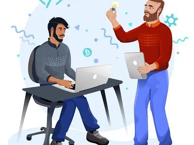 Flat 18 Team affinity designer flat illustration vector web website