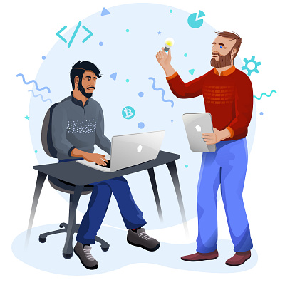 Flat 18 Team affinity designer flat illustration vector web website