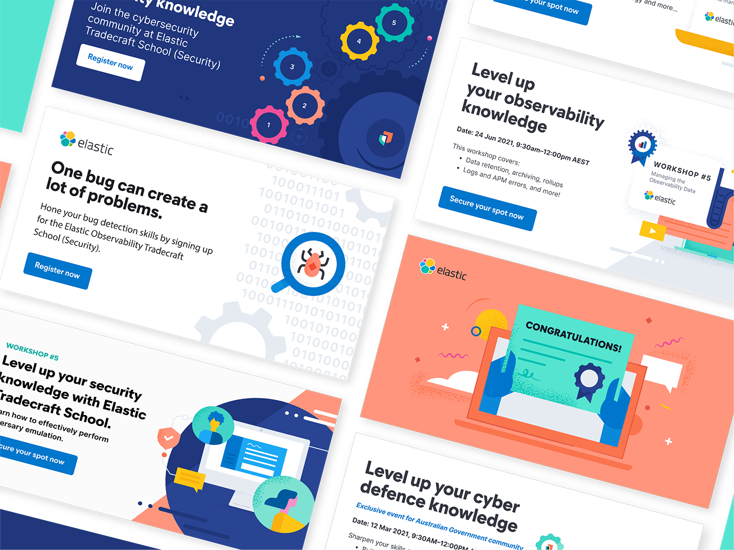 Virtual training sessions – promotional motion graphics template systems vector workshops