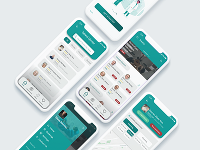 HealthC - Book Doctor Appointment App | UI & UX adobe xd app design design ui ui design user experience user interface ux ux ui