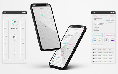 DEFI wallet with the ability to control deals app blockchain cryptocurrency defi design neumorphism ui wallet
