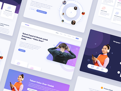 Vodub.com (Voice Over Service Landingpage) agency audioproduction branding clean ui uidesign uiux uiuxdesign userinterface ux voice over webdesign website