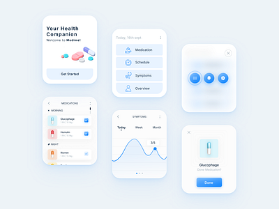 Medime - Medicine Reminder App, Smartwatch UI concept app design figma interfacedesign medicine smartwatch ui uidesign uiux userinterface ux uxdesign watchos