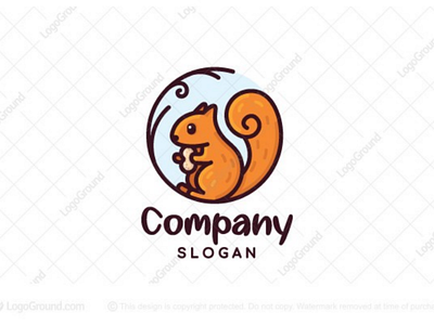 Cute Squirrel Logo animal badge branch branding circle cute logo logos natural nature nuts rodent squirrel tree