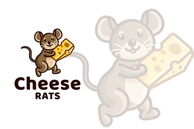 Cheese Rats Kids Logo Template mascot