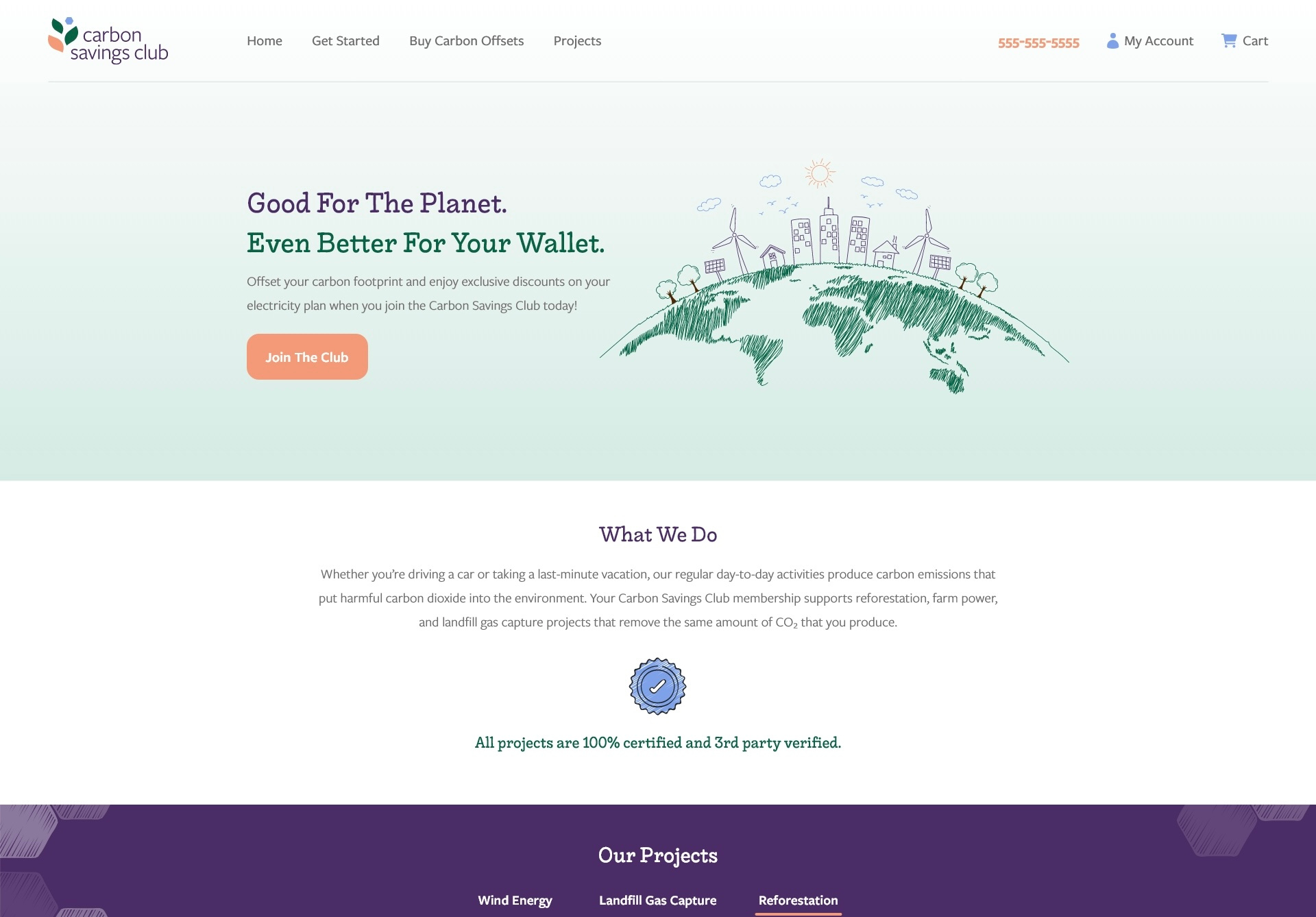 Carbon Savings Club website design design energy environmental green interface ui ux web website
