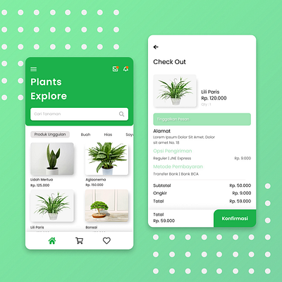 Plants Shop app design ui ux