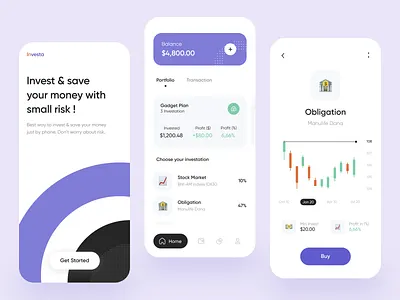Investment Mobile App Exploration bank bank app bank card banking card credit card deposit invest investing investment investments investor loan mobile mobile app mobile design mobile ui money trade trading